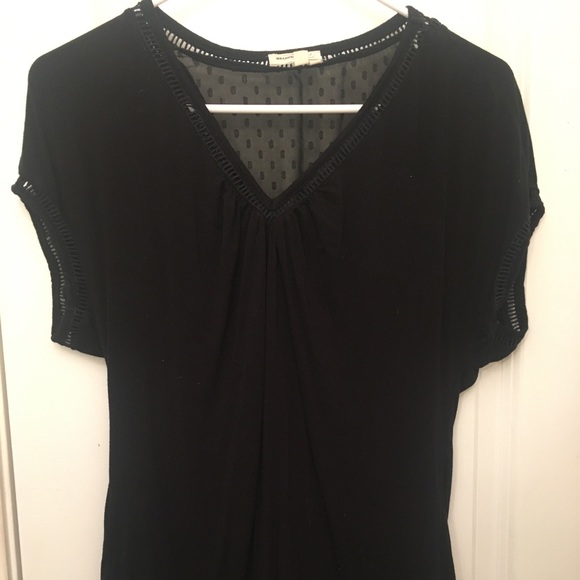 Anthropologie Meadow Rue V Neck Sheer Back Top - Picture 2 of 3